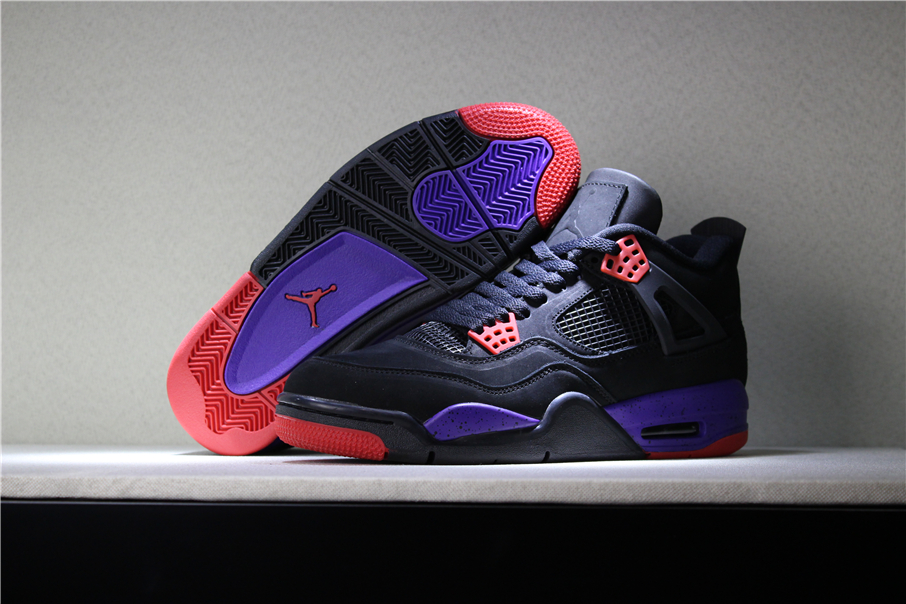 New Air Jordan 4 NRG Raptors Black University Red-Court Purple